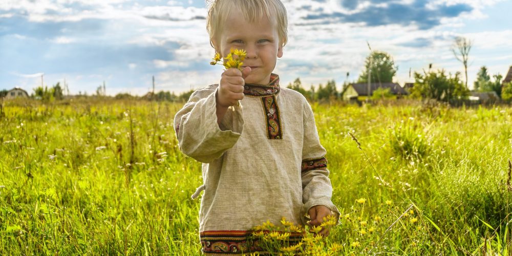 kids in grass